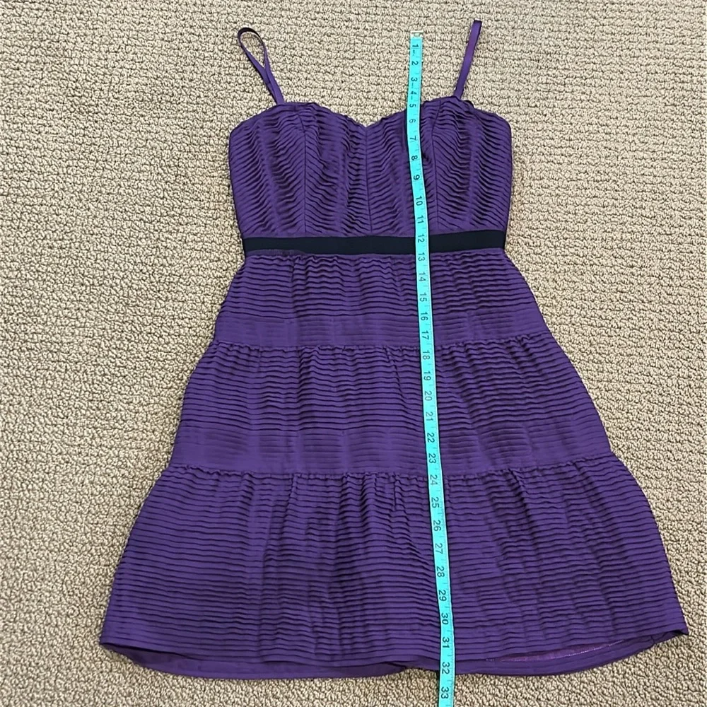 BCGBMaxAzria Pleated Chiffon Mini Dress 2 Removable Straps Grape Purple Party